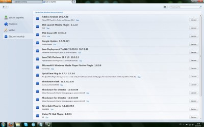 Zásuvné moduly. Uplay PC Hub plugin je poslední modul. Níže už jsou jen zakázané moduly.