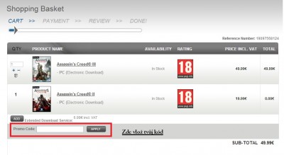 Jak uplatnit svůj kód?