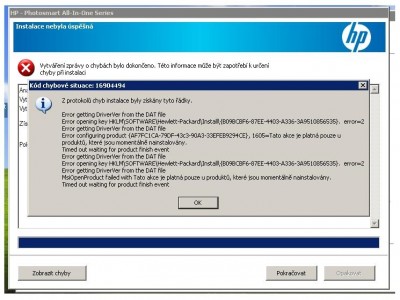 Toto se mi zobrazuje po instalaci skeneru