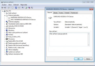 Ve správci disků zobrazuje HDD oba