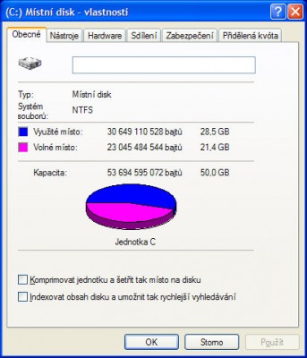 vlastnosti_disku.jpg (58.34 KiB) Zobrazeno 933 x Vlastnosti disku – informace o skutečně obsazeném/volném prostoru