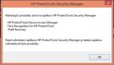 Když jsem zkusil odinstalovat software od HP