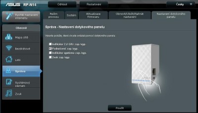 Volby ovládacího senzoru