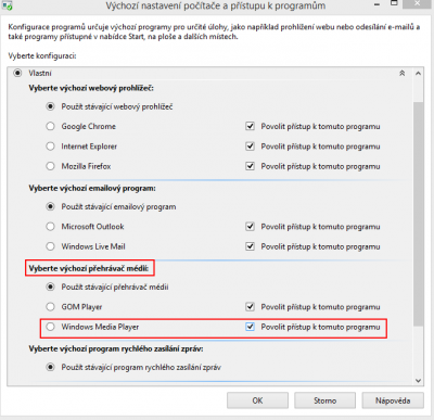 ....Kdyz totiz odeberu vesktery pristup WMP. Odskrtnu.