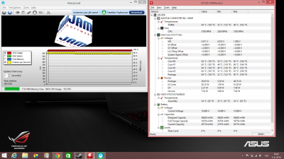 Teploty se spuštěnou Nvidii