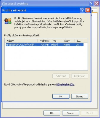 Zde byl účet mé babičky.