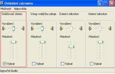 Takhle to vypadá na mém NTB...