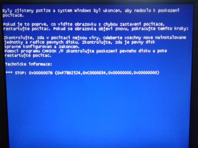 Tohle se zobrazilo tedy po spuštění instalátoru Win XP