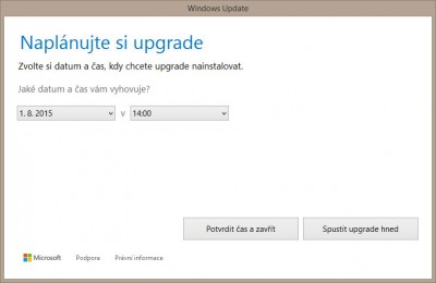 Plánování upgrade