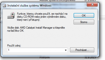 vložte instalační disk