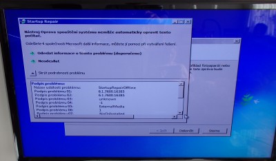Oprava či obnoveni nefunguje též