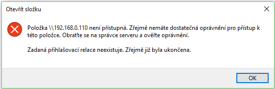 chybová hláška