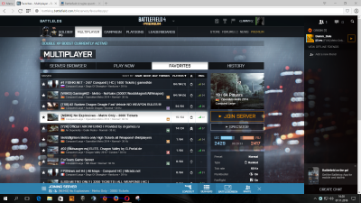 Takto se načítá server hry BF4 a na dolní liště obrazovky by se měla načíst BF4 ikonka hry, ale neukazuje se.