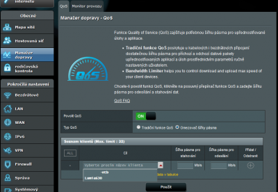 Manažer dopravy a QoS