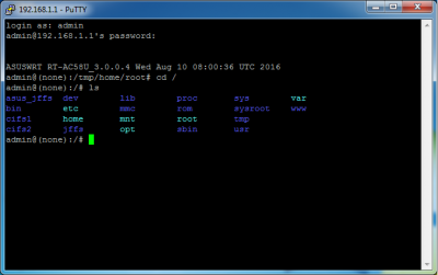 příkazová řádka routeru