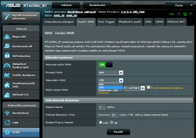 Náhradní WAN připojení