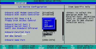 Konfigurace COM portu