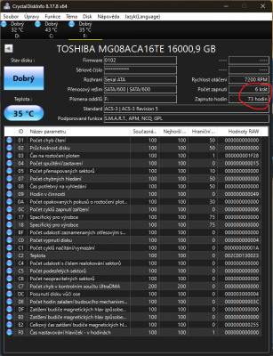 HDD Toshiba 16TB - SMART
