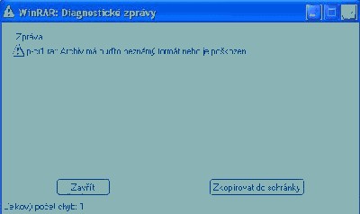 Chyba v WinRARu