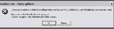Explorer .exe chyba aplikace.jpg