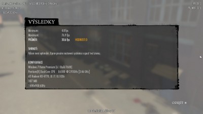 Výsledek. Ve hře mezi 35-40 FPS.